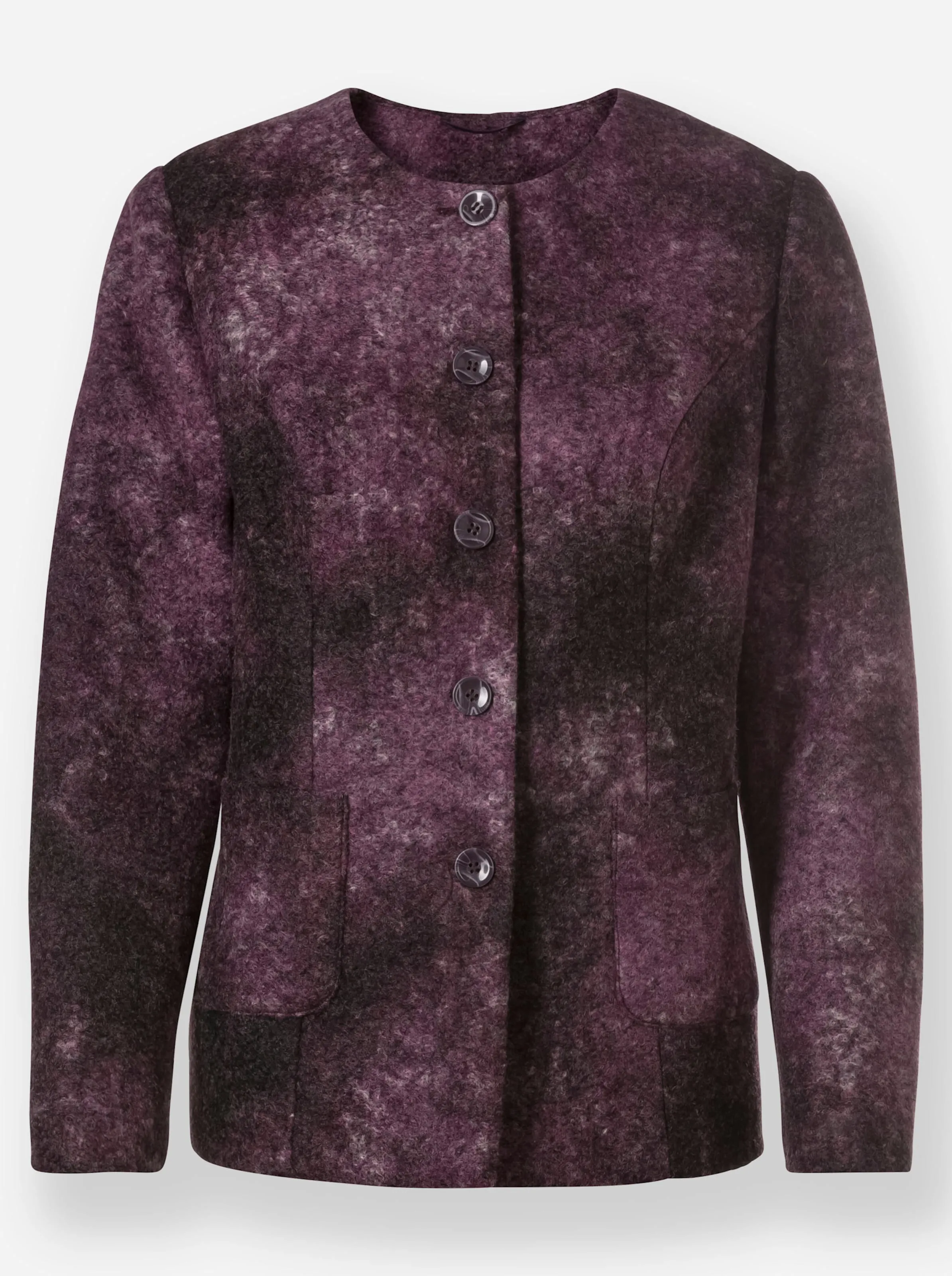 Blazer in aubergine-violett-meliert