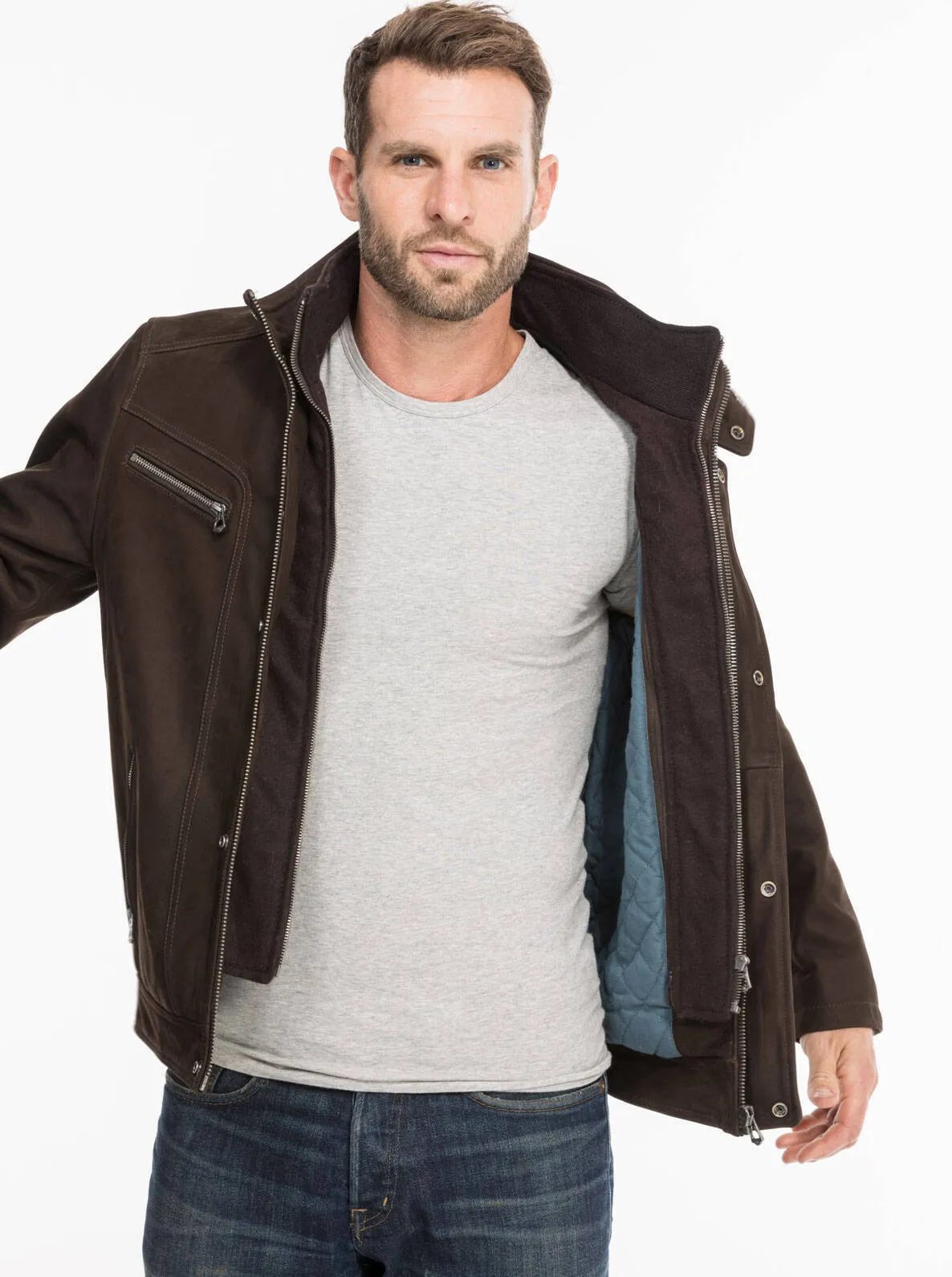 Braune Lederjacke &quot;100974&quot;