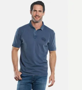 Herren engbers Lässiges Piqué Poloshirt mit Kontrastdetails am Kragen in Blau kaufen 29796