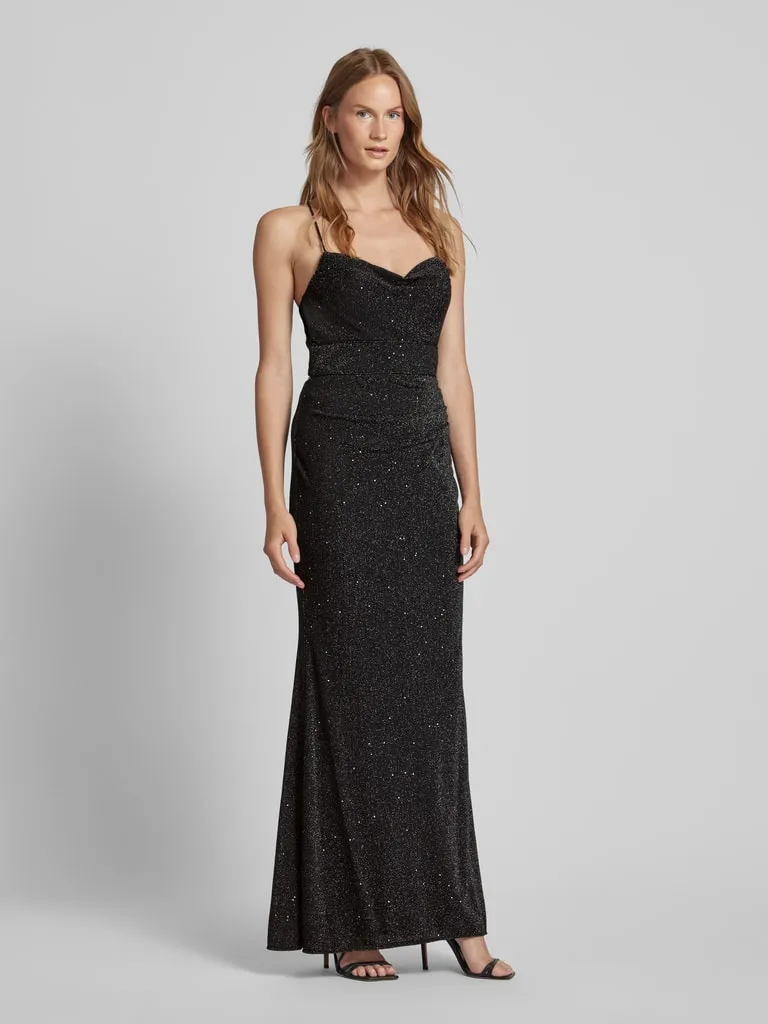 Hey Kyla Abendkleid mit Wassefall-Ausschnitt (black) online kaufen