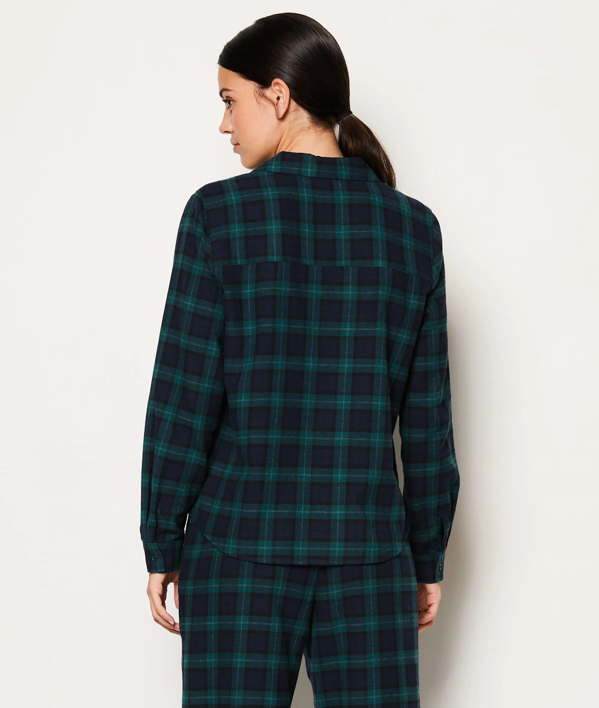 Kariertes Baumwoll-Pyjama Hemd COTON