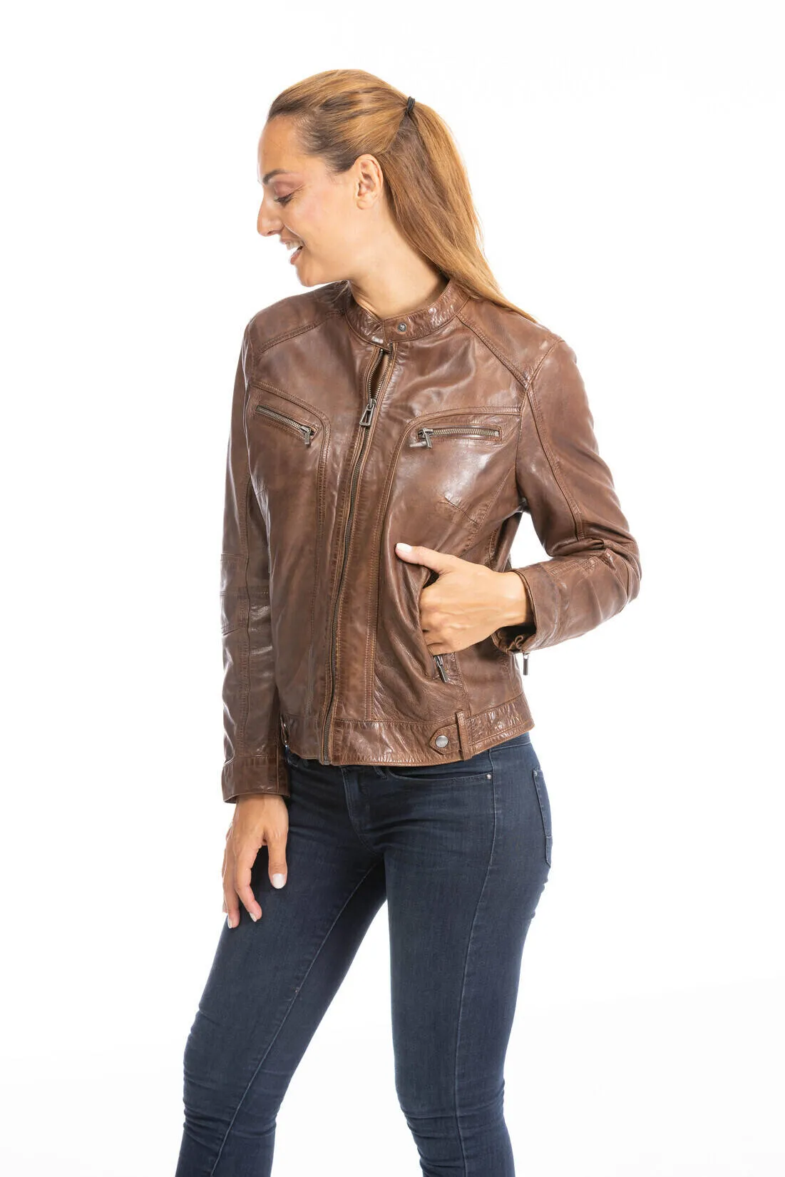 Lederjacke Bison Frau &quot;100104&quot;