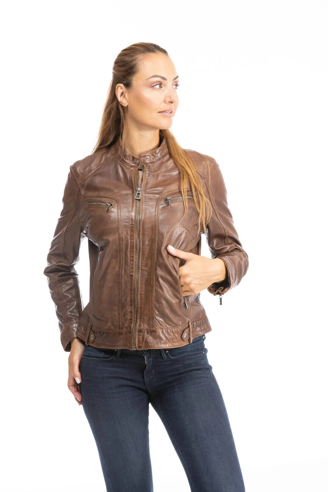 Lederjacke Bison Frau &quot;100104&quot;