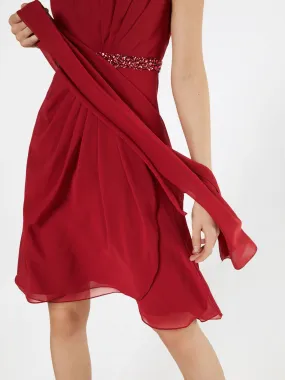 mascara Kleid in Bordeaux