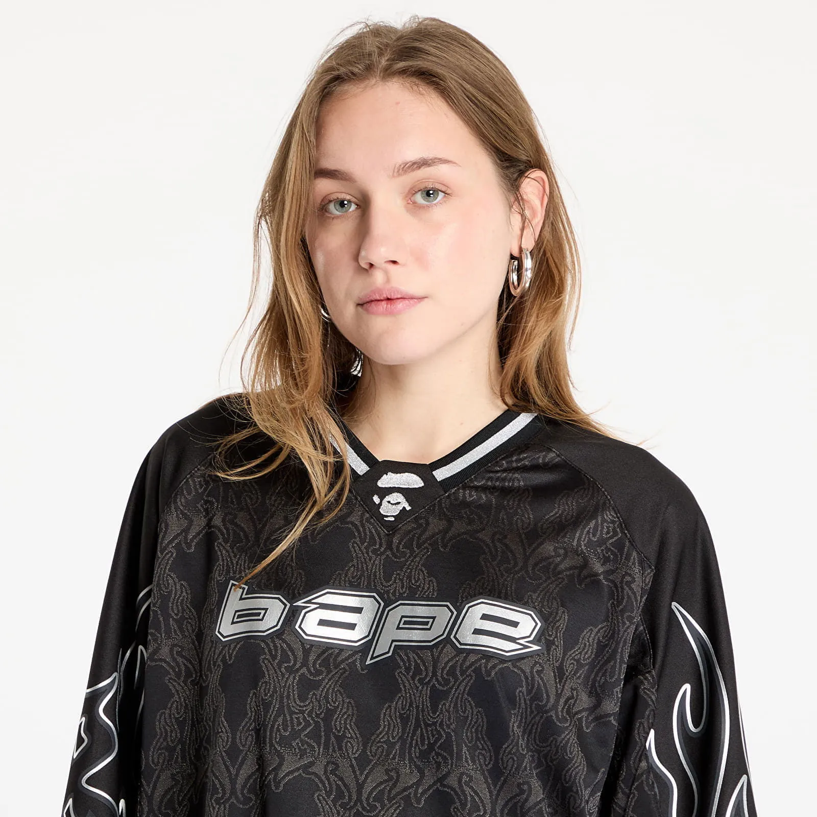 Trikot BAPE Flame Graphic Long Sleeve T-Shirt 001LTK301302M