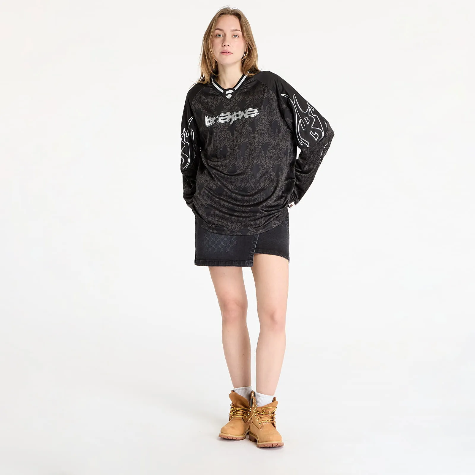 Trikot BAPE Flame Graphic Long Sleeve T-Shirt 001LTK301302M