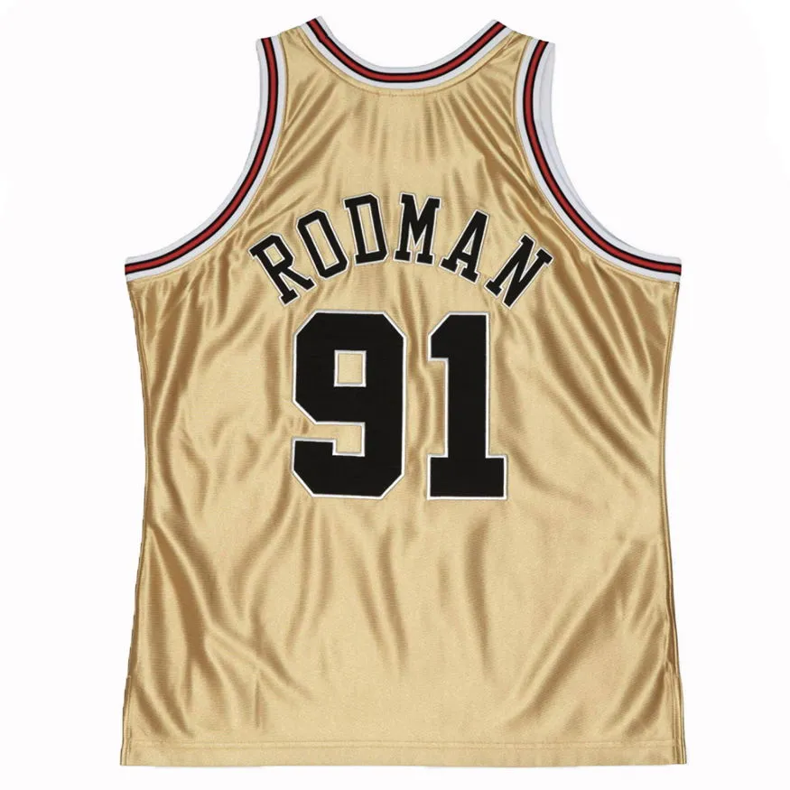 Trikot Mitchell & Ness Chicago Bulls Dennis Rodman 75th Swingman Jersey SMJY4398-CBU97DRDGOLD