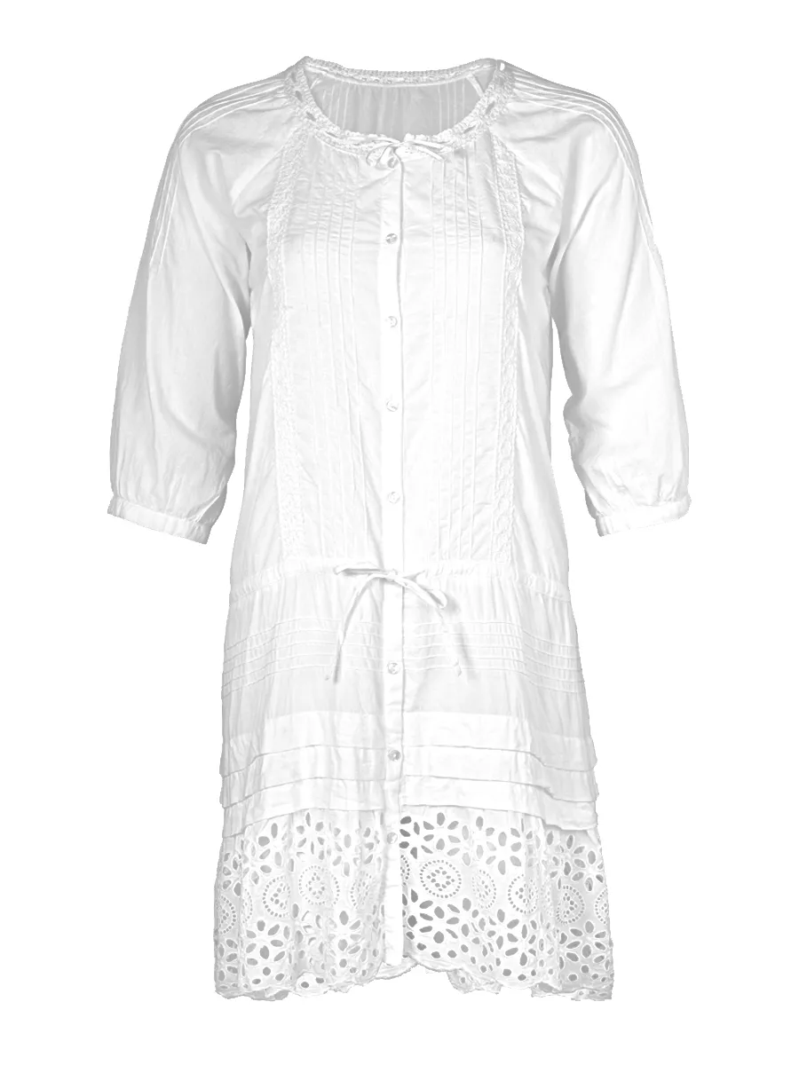 Tunika mit Stickerei für Damen in  weiss von folia